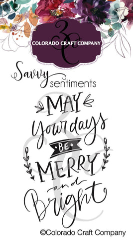 Colorado Craft Company - Savvy Sentiments Stamp - Merry Bright Mini