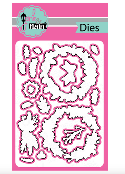 Pink & Main - Holiday Wreaths Stamp & Die Bundle