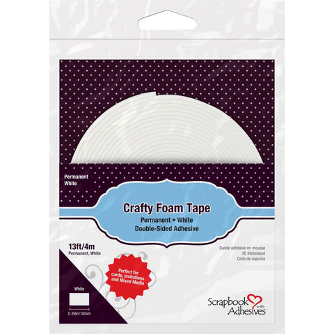 Scrapbook Adhesives - Crafty Foam Tape - Permanent White - 13ft/4m