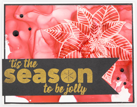 Alcohol Ink Background Holiday Card