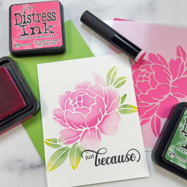 SMSL - Bold Peony | 6x6 Craft Stencil for Cards, Mixed Media &amp; Art Journaling