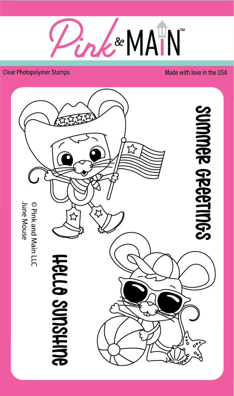 Pink and Main - June Mouse Stamp Set