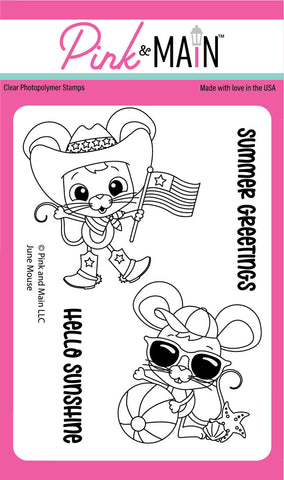 Pink and Main - June Mouse Stamp Set