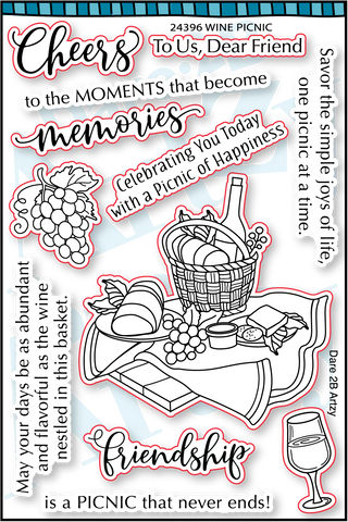 Dare 2B Artzy - Wine Picnic Stamp Set