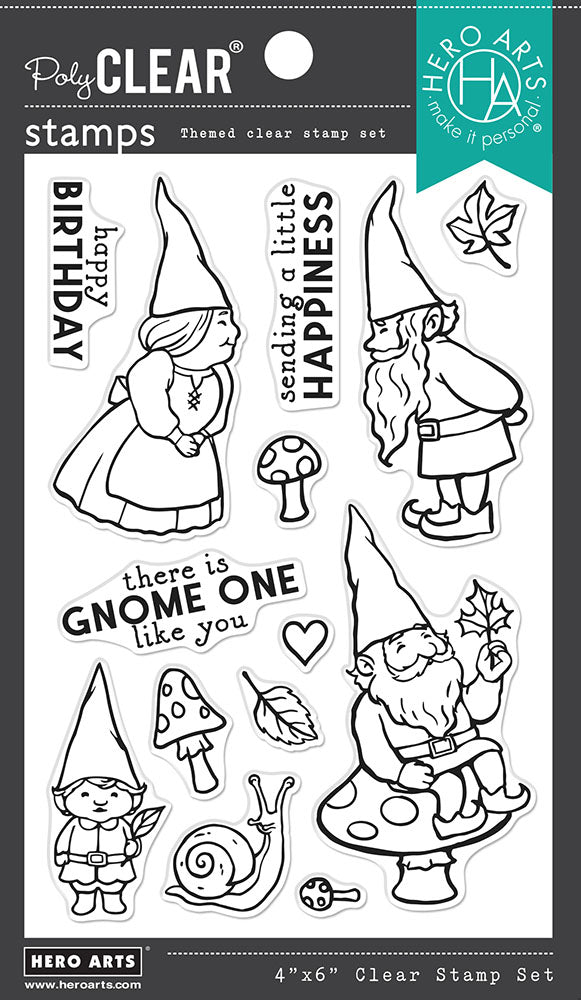 Hero Arts - Clear Stamp Set - Happy Gnomes