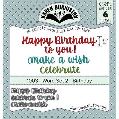 Karen Burniston - Birthday Die Word Set 2