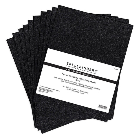 Spellbinders - Pop-Up Die Cutting Glitter Foam Sheets - Black