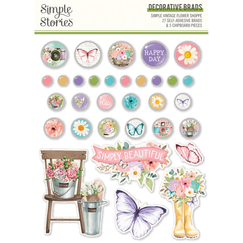 Simple Stories - Simple Vintage Flower Shoppe - Decorative Brads