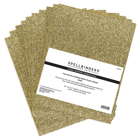 Spellbinders - Pop-Up Die Cutting Glitter Foam Sheets - Gold