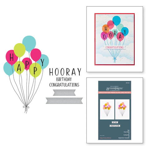 Spellbinders - Die Set - Happy Hooray Balloons