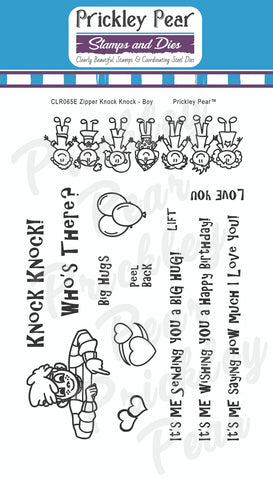 Prickley Pear - Zipper Knock Knock Boy - Stamps