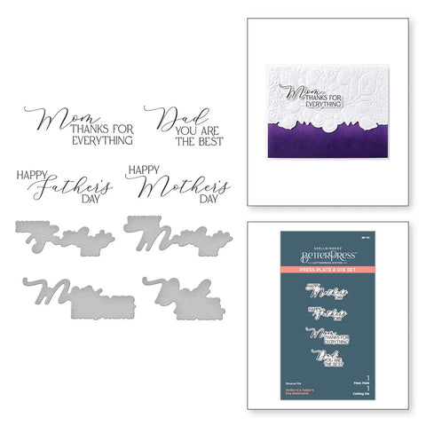Spellbinders - Press Plate & Die Set - Mother's & Father's Sentiments