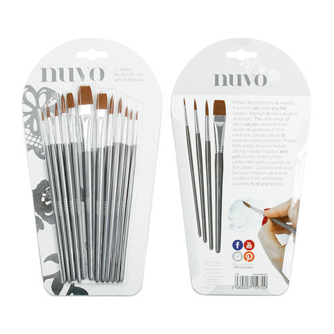 Nuvo - 12 Nylon Brushes for all mediums