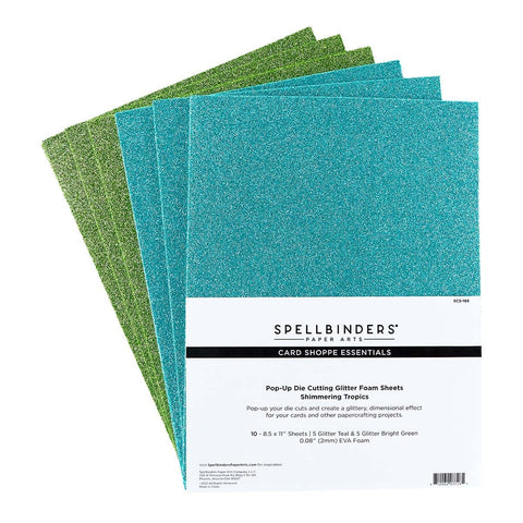 Spellbinders - Pop-Up Die Cutting Glitter Foam Sheets - Shimmering Tropics