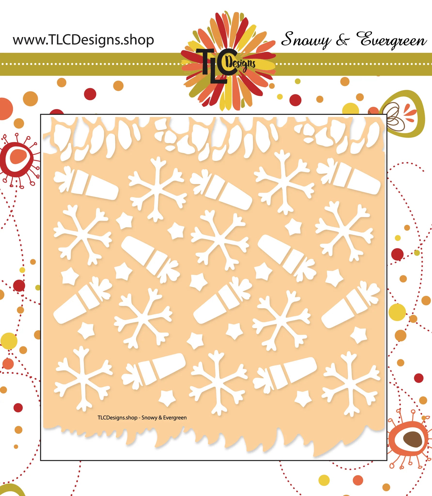 TLC Designs - Snowy & Evergreen Stencil