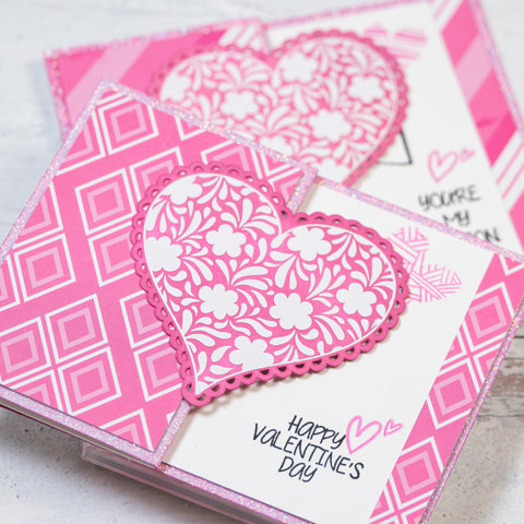 Fancy Fold Valentines Card with HTV