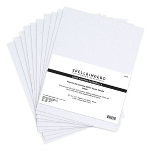 Spellbinders - Pop-Up Die Cutting Glitter Foam Sheets - White