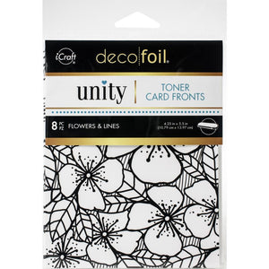 iCraft Deco Foil Toner Card Fronts Flower & Lines