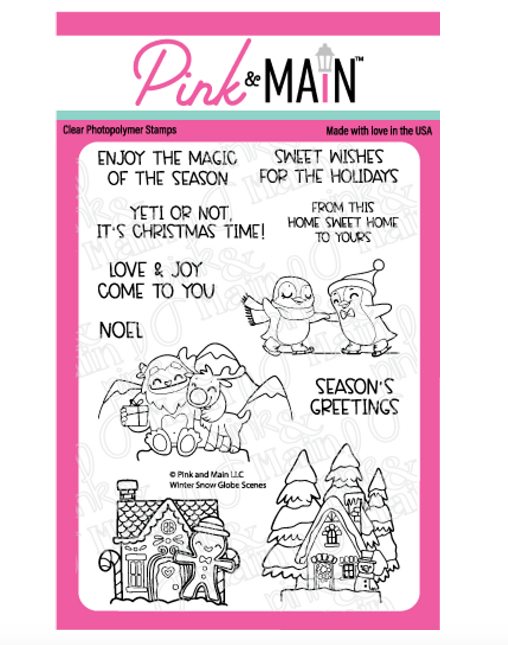 Pink & Main - Winter Snowglobe Scenes -  Stamp & Die Bundle