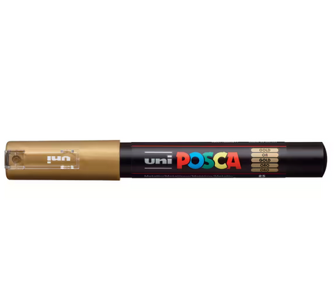 Uni Posca PC-1M Extra-Fine Bullet Tip Paint Marker - gold