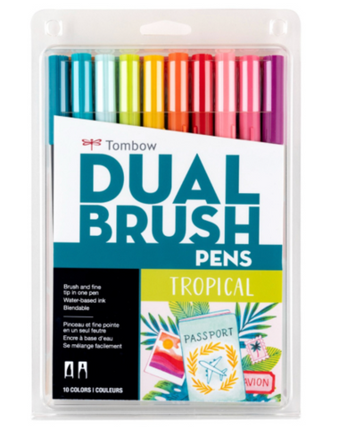 Tombow Dual Brush Markers - 10 pack - Tropical