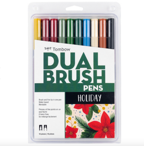 Tombow Dual Brush Markers - 10 pack - Holiday