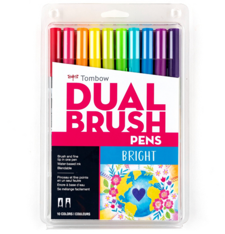Tombow Dual Brush Markers - 10 Pack - Bright