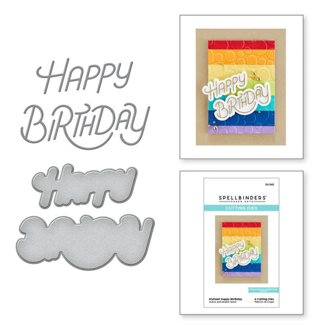 Spellbinders Styled Happy Birthday Etched Dies