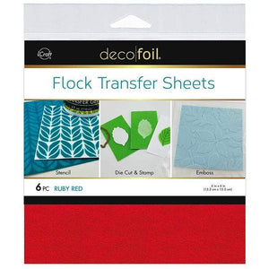 Therm O Web iCraft Deco Foil Flock Transfer Sheets - Ruby Red