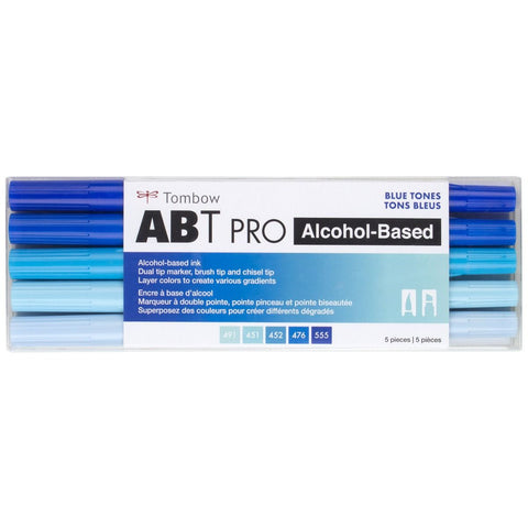 Tombow  ABT PRO Alcohol-Based Art Markers, Blue Tones, 5-Pack