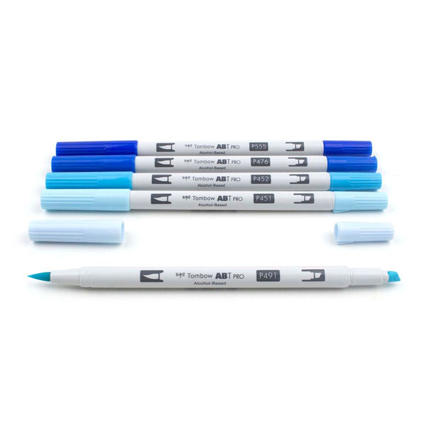 Tombow  ABT PRO Alcohol-Based Art Markers, Blue Tones, 5-Pack